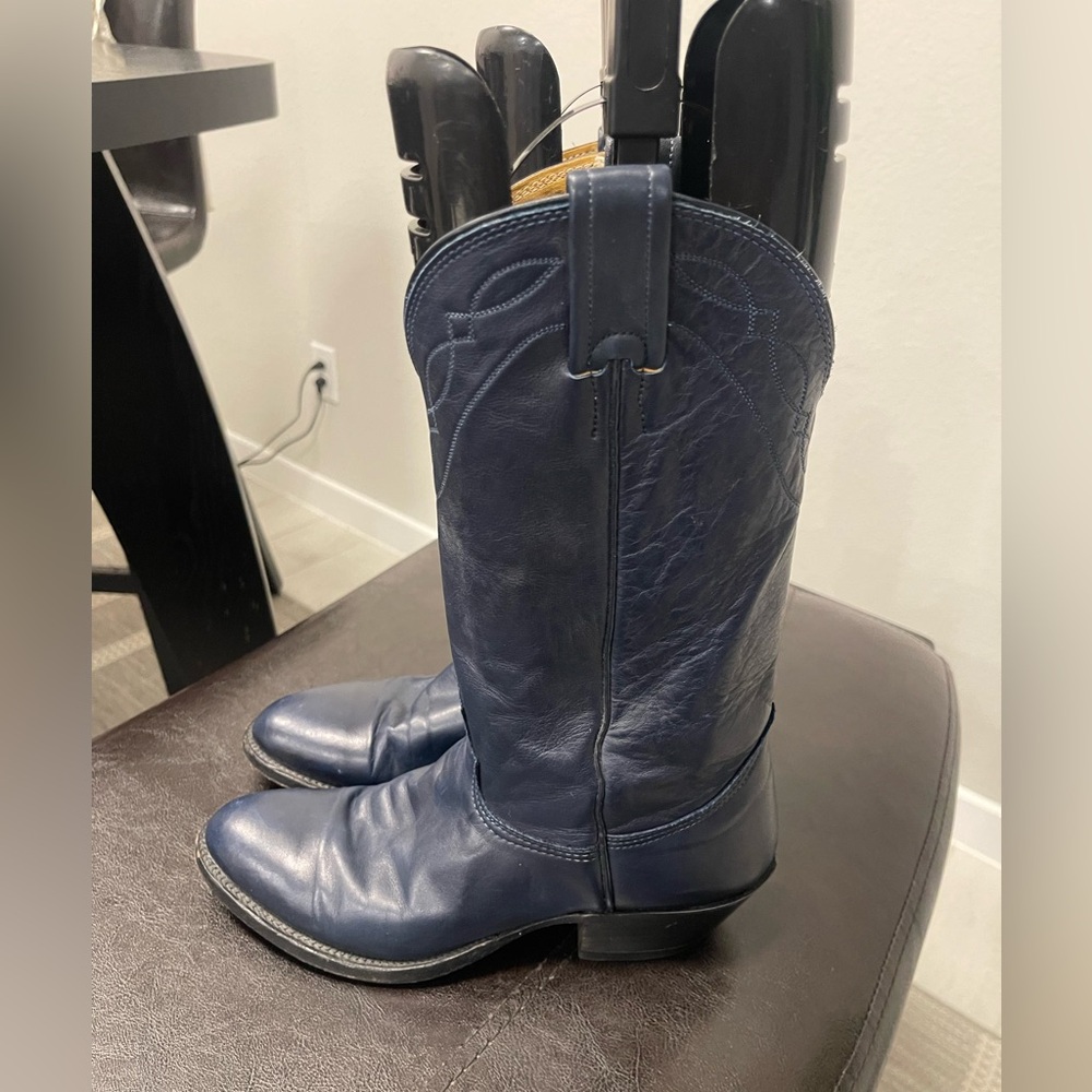 Nocona Boots Western cowboy cowgirl Blue Leather boots US 7 B